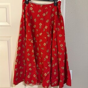 Free People Red Midi Skirt